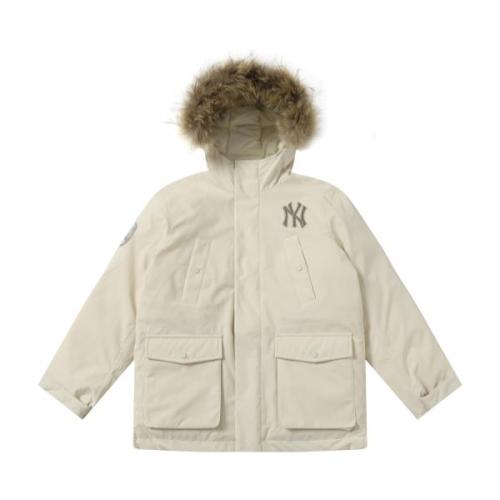 MLB Big Logo Big Fur Collar Thick Puffer Down Jacket 251029