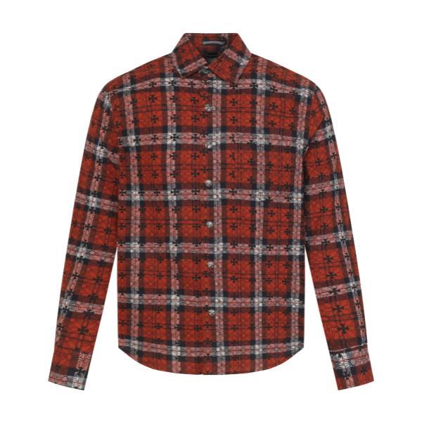 Chrome Hearts Leather Patch Denim Shirt Jacket 251029