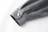 Prada 22FW Cashmere Triangle Logo Shirt Jacket (Gray) 251106
