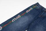 Gucci Exclusive Custom Graffiti Hand-Painted Heavy Washed Jeans 251119