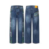 Gucci Exclusive Custom Graffiti Hand-Painted Heavy Washed Jeans 251119