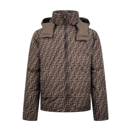 Fendi All-Over FF Print Reversible Down Jacket (Brown) 251119