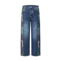 Gucci Exclusive Custom Graffiti Hand-Painted Heavy Washed Jeans 251119