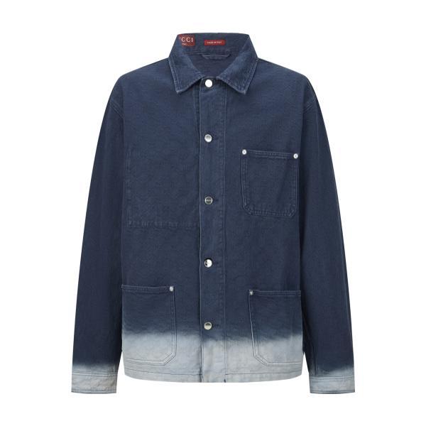 Gucci Tonal Jacquard Gradient Denim Jacket 251119