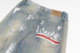 Balenciaga Exclusive Custom Graffiti Hand-Painted Heavy Washed Jeans 251119