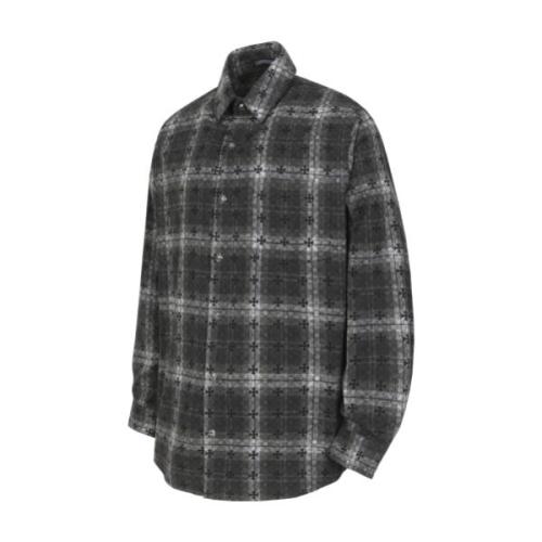 Chrome Hearts Subtle Jacquard Check Long Sleeve Polo Shirt 251204