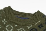 Louis Vuitton 26SS All-Over Green Camouflage Jacquard Round Neck Sweater 251204