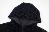 Fendi Logo Flocking Print Hooded Jacket