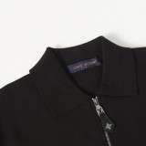 Louis Vuitton Leather-Trimmed Wool Zip Jacket