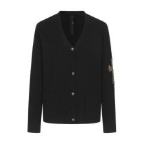 Chanel Appliqué Leopard Print Label Knit Cardigan Sweater