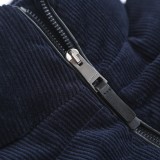 Burberry Leather Tab Check Cord Puffer Jacket 251217