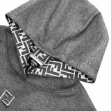 Fendi Double F Monogram Hooded Sweatshirt (Grey) 251217