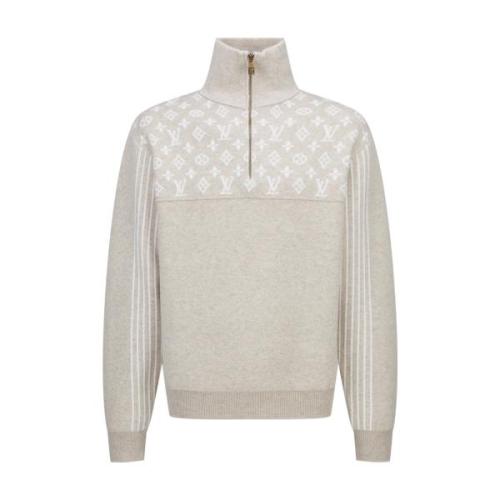 Louis Vuitton Jacquard Logo Half-Zip Knit Sweater 251217