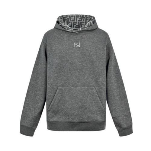 Fendi Double F Monogram Hooded Sweatshirt (Grey) 251217