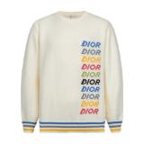 Dior Rainbow Lettering Knit Round Neck Sweater 251217