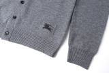 Burberry Warhorse Notched Collar Cashmere Cardigan (Grey) 251224