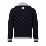 Louis Vuitton 26SS Checkerboard Color-Block Ribbed Waist Zip Knit Jacket 251224