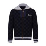 Louis Vuitton 26SS Checkerboard Color-Block Ribbed Waist Zip Knit Jacket 251224