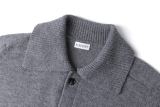 Burberry Warhorse Notched Collar Cashmere Cardigan (Grey) 251224