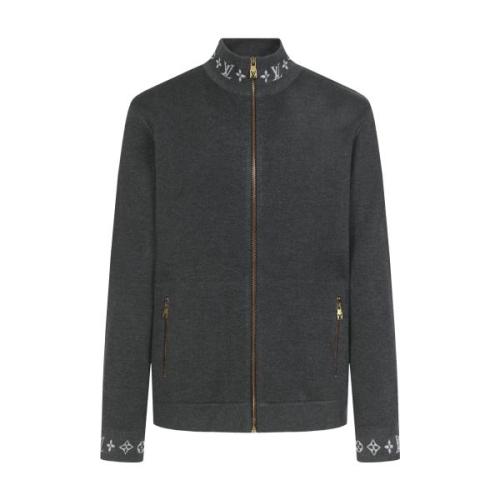Louis Vuitton 25SS Jacquard Rib Stand Collar Zip Knit Jacket 251231