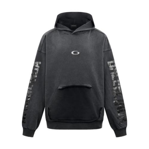 Balenciaga Retro Painter's Tape Print Distressed Hoodie 260121