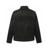 Louis Vuitton 24FW Autumn/Winter New Imported Suede Subtle Pattern Notched Collar Jacket 260121