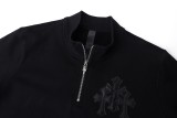 Chrome Hearts 25SS Cross Leather Patch Half-Zip Hoodie 260121