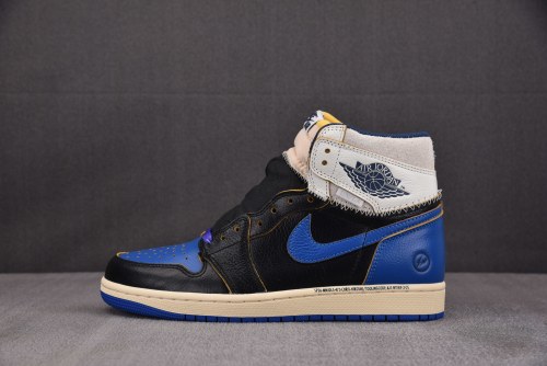 Air Jordan 1 Retro High OG SP Fragment x Union LA Sport Royal Black Blue White Color Block