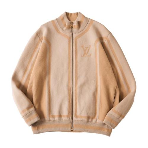 Louis Vuitton Two-Tone Color-Block Intarsia Zip Jacket 260129