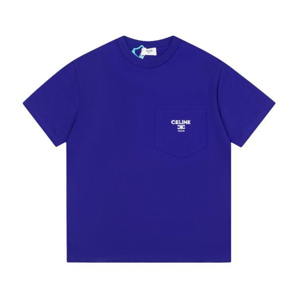 Celine Kai Label Embroidered Pocket Short Sleeve T-Shirt 260304