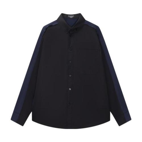 Balenciaga Navy Blue Paneled Shirt 260318