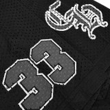 Chrome Hearts Sanskrit Mesh Ice Hockey V-Neck Short Sleeve Shirt 260318
