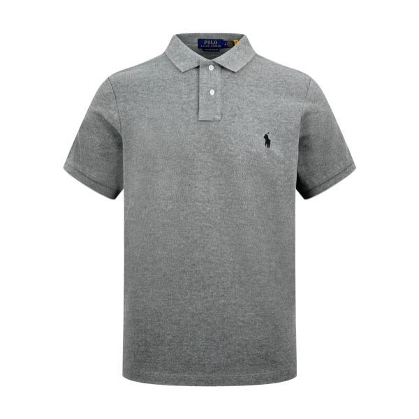 Ralph Lauren Pony Embroidery Polo Short Sleeve Shirt (Gray) 260318
