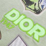 Dior Mountain Shield Print Short Sleeve Shirt (Green) 260318