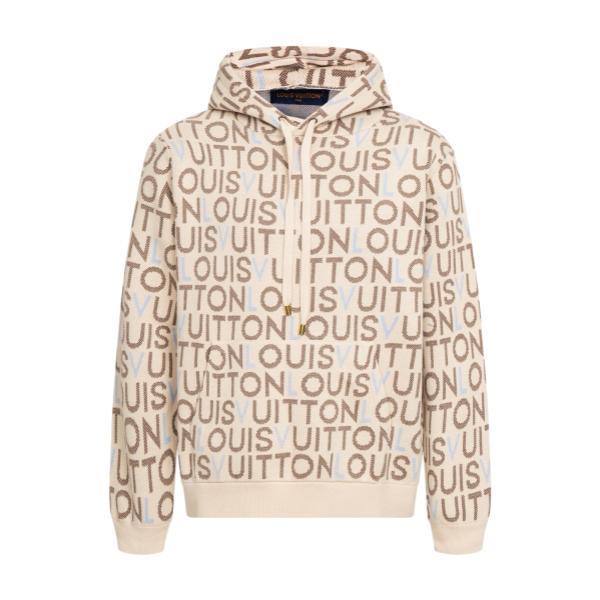 Louis Vuitton 26SS All-Over Jacquard Letter Knit Hoodie 260325