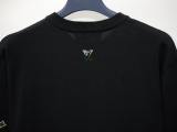 Louis Vuitton Monogram Floral Pattern & LV Logo Black Short Sleeve Crewneck 260325