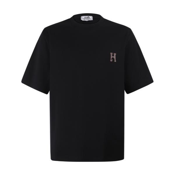 Hermes 26SS Leather Patch Short Sleeve (Black) 260325