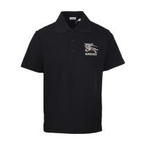 Burberry BBR Year of the Horse Limited Edition Check Warhorse Embroidery Short Sleeve Polo Shirt (Black) 260401