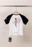 Chrome Hearts CH Heavy Wash 3D Print Short Sleeve T-Shirt (White-Black) 260408