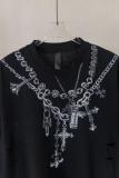 Chrome Hearts CH Heavy Wash 3D Print Short Sleeve T-Shirt (Black) 260408