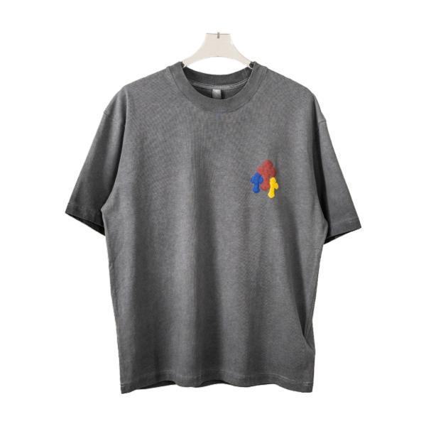 Chrome Hearts CH Heavy Wash 3D Print Short Sleeve T-Shirt (Gray) 260408