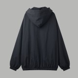Balenciaga BLCG 26SS 3M Black-Red Paneled Embroidered Hooded Tracksuit Jacket 260408