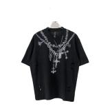 Chrome Hearts CH Heavy Wash 3D Print Short Sleeve T-Shirt (Black) 260408