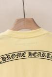Chrome Hearts CH Heavy Wash 3D Print Short Sleeve T-Shirt (Yellow) 260408