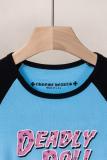 Chrome Hearts CH Heavy Wash 3D Print Short Sleeve T-Shirt (Blue-Black) 260408