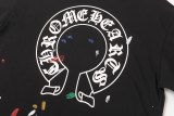 Chrome Hearts Splash Paint Horseshoe Print Short Sleeve T-Shirt 260415