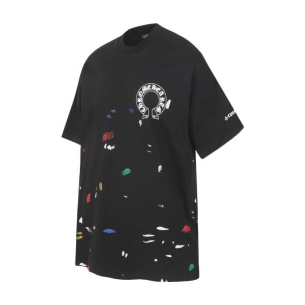Chrome Hearts Splash Paint Horseshoe Print Short Sleeve T-Shirt 260415