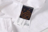 Louis Vuitton Letter Embroidered Logo Crewneck Short Sleeve T-Shirt (White) 260415