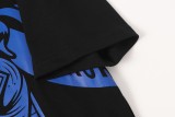 Burberry  Official Same Classic All-Over Warhorse  Large Warhorse Print Double-Yarn Pure Cotton Short Sleeve (black) 260415