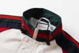 Gucci GU 2025 New Double G Patchwork Monogram Web Detail Stand Collar Couple Jacket 260422